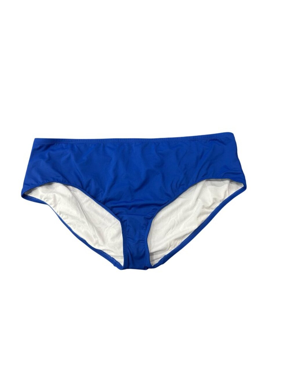24th & Ocean 22W Blue Solid Mid Waist Bikini Bottom Tummy Control Retro NWT